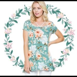 New Floral Tunic With A Strappy Neck SUPER Soft